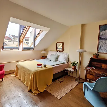 Guestrooms, Rooftop With Garden, Spacious Living Room, Character And Fireplace Prague
